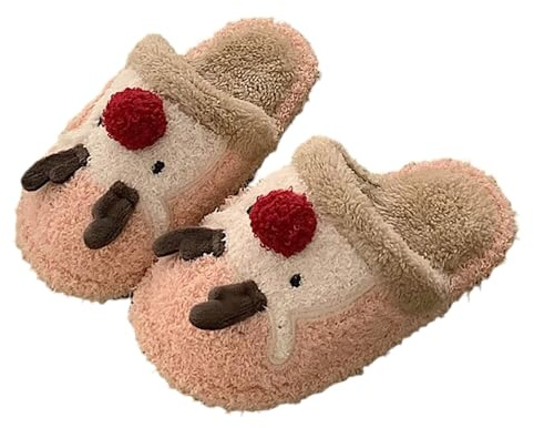Pantofole Donna Pelose - Pantofole Calde Stampate in 3D A Tema Natalizio per La comodità Domestica da Donna