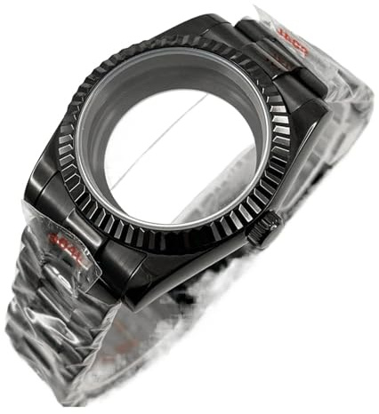 1 st 36 mm armband vattentätt räfflat böjt klockfodral for NH34 NH35 NH36 NH38 NH39 NH70 NH72 ETA2824 urverk(Black A2,36mm ETA2824 PT5000)