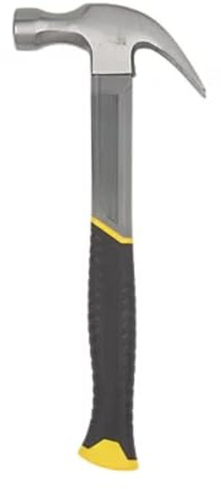 FIBREGLASS Claw Hammer 20OZ (0.57KG), Heat-Treated Carbon Steel Head, Fibreglass Ergonomic Handle, 1 in Pack