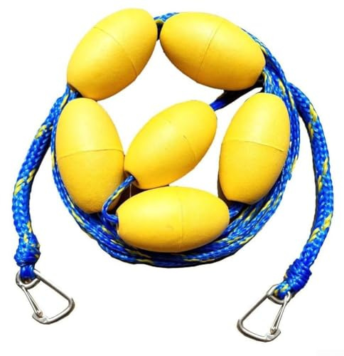 Corda divisoria di sicurezza per piscina, lunghezza 5 m e 6 m, con 56 boe per un'efficace separazione della corsia e sicurezza in acqua in piscine e spiagge (blu giallo)