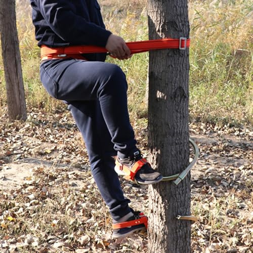 Climbing irons for pole climbing work, portable climbing equipment made of carbon steel with sharp claw buckle for fruit picking/work on power poles