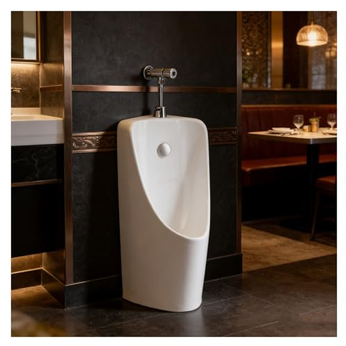 Orinatoio da uomo a prova di fuoriuscite con tubo e valvola di scarico, design in ceramica per interni ed esterni, convenienza notturna