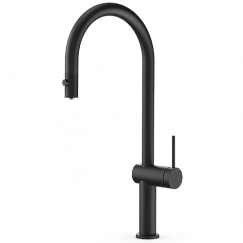 Grifo Cocina Extraíble con Osmosis | Grifo Fregadero Cocina Monomando con Agua Filtrada y Giro 360° | Grifería Cocina IMEX Lazio (Negro mate)