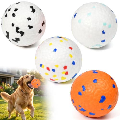 BADCRIS 4PCS Balle Chien, Balle Chien Indestructible | Balles ETPU Indestructibles pour Chien Ballon pour Chien Increvable, ø 6,3CM pour Moyens et Grands Chiens