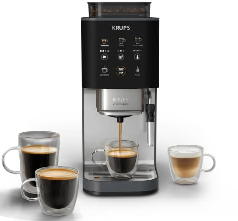 KRUPS Coffee Crush Edition, Machine à café à grains, Format ultra compact | Buse vapeur intégrée