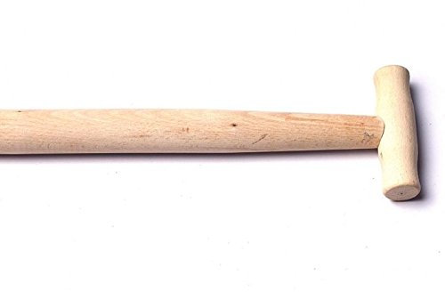 AGROHIT Spatenstiel, 2 Stück, Gerätestiel aus Buchenholz, Ersatzstiel mit Bequemem T-Griff, Holzstiel für Schaufeln, Gabeln & Gartengeräte, Schaufelstiel, Ø 38 mm, 100 cm Länge