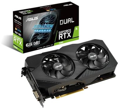 ASUS Dual GeForce RTX 2060 EVO - Tarjeta Gráfica (PCIe 3.0, 6GB GDDR6, HDMI, DisplayPort, DVI-D, Ventilador Axial-Tech, Tecnología 0dB, Auto-Extreme)