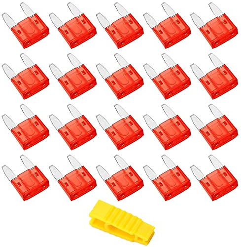 Bolatus 20Pcs Mini Fusible Voiture 10A Fusible Automobile + Extracteur - Fusible pour Auto/RV/Camion/Moto