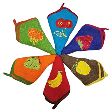 HCT Pack 6 Paños de Cocina Algodon Rizo (50x50 cm), Trapos de Cocina Rizo Algodon, Muy absorbentes y duraderos con Mucho Cuerpo (500 GRM/M²), Colores Surtidos