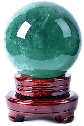 caihuashopping Fotokugel Natürliche Raue poliert Grün Fluorit Kristallball Glasball Büro Lucky Ball Feng Shui Spezielle Polier Geschenk-Dekoration Glaskugel Fotografie (Size : 8.5cm)
