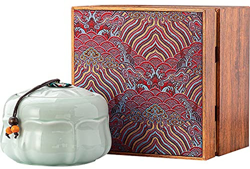 Kelendle Andenken-Urne für menschliche Asche mit Holzbox, Haustier-Andenken-Urne, große Urne, dekorative Urne, Beerdigung, Graburne, Erinnerungsbox für Zuhause, Büro, Dekoration, Lotus