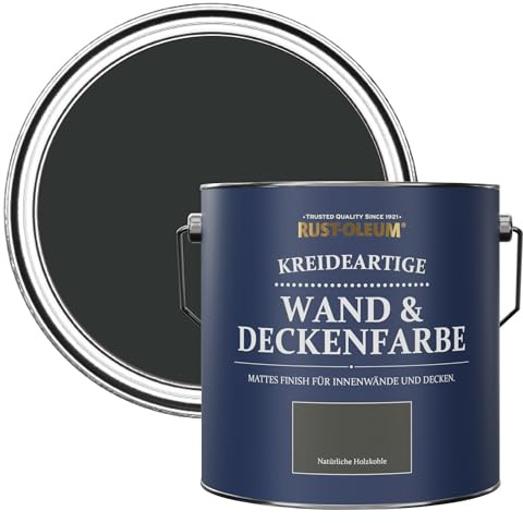 Rust-Oleum Black Matt Emulsion Wall Paint - Natural Charcoal (Black) 2.5L