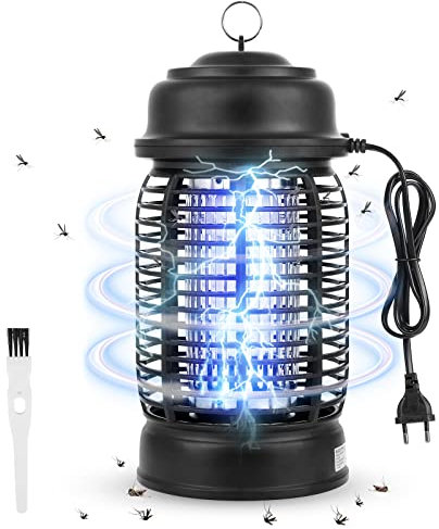 Elektrischer Insektenvernichter, Insektenfalle Mückenlampe 15W, GuKKK Mosquito Killer mit UV-Lampe, Mückenlampe Keine Giftigen, 3000V Fliegenfalle Elektrisch, für Innen Schlafzimmer und Aussen Gärten