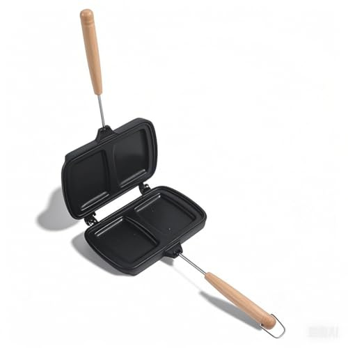 Natudeco Poêle à sandwich, poêle à frire double face antiadhésive Portable double sandwich Panini Maker Aluminium Flip Pan Petit déjeuner Outils Ustensiles de cuisine