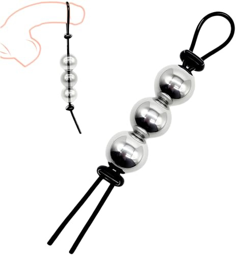 Anillos de Pene Masculino Ereccion Ejercitador de Pene Juguetes Sexuales | Anillos para Pene Silicona con Pelota con Pesas Estiramiento de Bondage para Pene Testículos Cock Ring Ajustable para Hombre