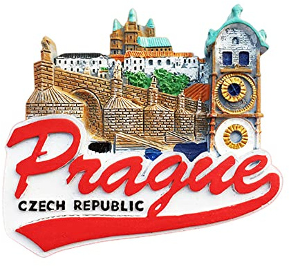 Prag Tschechische Republik Kühlschrank Magnet Reise Souvenir 3D Kühlschrank Dekoration Magnetaufkleber Handbemalt Bastelkollektion