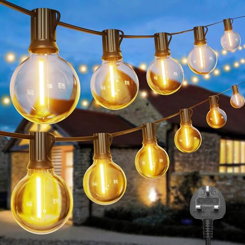 Lichterkette Led Außen Strom Outdoor - 54M 80+2 G40 Glühbirnen Garten Beleuchtung Balkon Lichterketten Aussen IP54 Wetterfest Pavillon String Lights für Terrasse Party