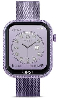 OPSOBJECTS Ops! Smartwatch Donna Brillantini Call Love Diamonds, chiamata, notifiche, sport, frequenza cardiaca, sleep monitor, compatibile IOS e android (LILLA MAGLIA MILANO)