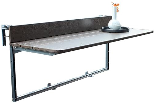 Balkontisch Klappbar Hängetisch, Balkontisch Zum Einhängen, Höhenverstellbar Balkonhängetisch, Klappbar Hängend Geländer Tisch, Für Einhängen In Balkongeländer Outdoor, Garten, Terrasse ( Size : 27x80