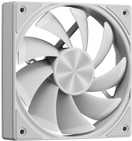 upHere gaming U3T1 Ventole PC, Low Noise 4-Pin PWM Ventilatore 120mm, High Performance 1650RPM Hydraulic Bearing Ventola Raffreddamento, 25dB(A) Quiet Fan for PC Case CPU Cooling-Bianco