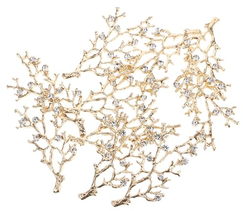 10 Stücke Strass Ornament Hochzeit Dekorationen -legierung Zweig Zubehör für Schmuck Handwerk