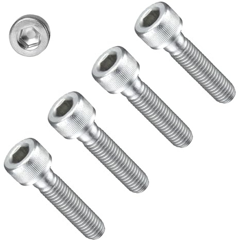 TERF® Lot de 4 vis à métaux à tête hexagonale M12 x 45 mm Haute résistance Grade 12.9 Vis à métaux M12 (12 mm) x 45 mm