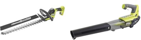 RYOBI - Taille-Haies Linea 18V One+ 50cm - Design en Ligne - Lames - Écartement 24mm & Souffleur sans Fils à Batterie 18 Volts One+ Turbo Jet (sans Batterie) - OBL18JB