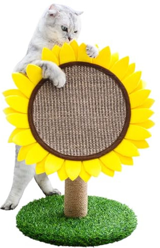 Poste rascador para Gatos de Girasol,Árbol rascador para Gatos de Girasol - Árbol rascador pequeño para Gatitos y Girasoles | Muebles de árbol para Gatos de Flores, rascador Cubierto de