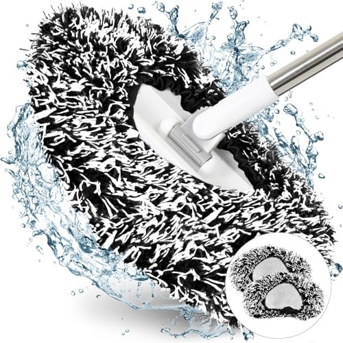 iophi 2er-Set Premium Brush Cover - Mikrofaser Autoschwamm - Besonders schonender Auto Waschbürstenüberzug mit maximaler Saugkraft - für alle Bürsten Brushcover SB Waschanlage - grauweiß