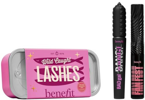 Benefit Wild Caught Lashes Duo Gift Set TRAVEL SIZE BADgal BANG! Volumising and Fan Fest Fanning mascara duo