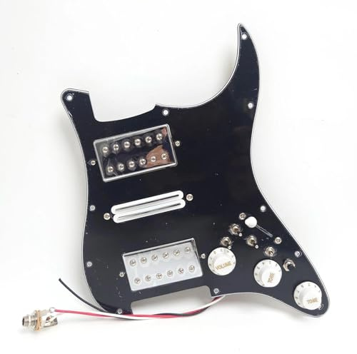 Vorverdrahteter Schlagbrett für Fender, Stratocaster, geladen, Humbucker Pickups und Lautsprecher-Split-Set, Ersatzteile für E-Gitarren (schwarz)