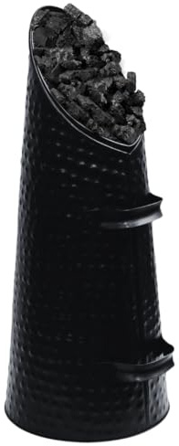 Trendi Hammered Anthracite Coal Bucket Scuttle Hod with Metal Handles | Steel Black Heavy Duty Fireplace Fire Side Powder-Coated Ellipse Galvanised (Hammered Coal Hod)