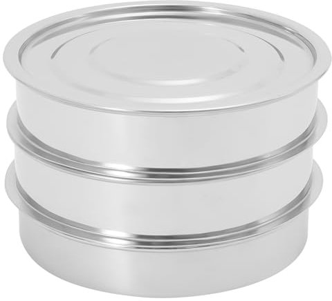 Ciotola per germogli in acciaio inox (3 ps), 20 cm, a due livelli, a rete per germogli, set con un coperchio, contenitore per piante con vassoio d'acqua per piantare germogli da giardino