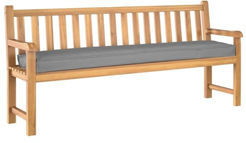 vidaXL Cojín para Palet Gris 180 x 40 x 8 cm Tela Oxford, Cojín Oxford Moderno, Duradero y Resistente al Agua, para jardín y terraza, Textil versátil
