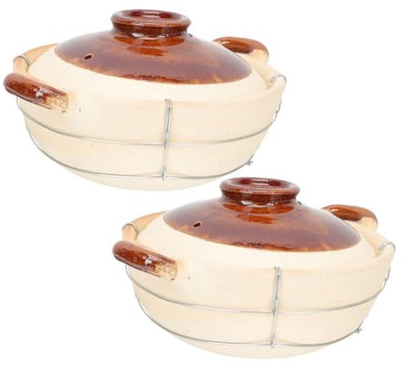 BIUDECO Cazuela Grande De Barro Olla De Un Mango Utensilios De Cocina Cocinar Para Una Persona