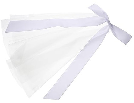 CTIRCHIU Elegant Kurz-hochzeits-schleier Mit Schleifen-accessoire Hochzeitsfrisur Für Braut Stilvoller Brautschmuck Für Besonderen Tag Weißes Netzmaterial Bequem Und Langlebig Perfektes
