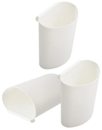 BAZEITFLOW Accesorios para Carrito de Salón 3 Piezas Contenedores de Almacenamiento Colgantes en Plástico PP Blanco Diseño Compacto Colgar para Workspace y Room