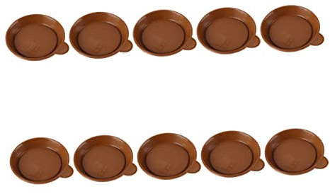 HAKIDZEL Set da 10 Vassoi per Vasi di Piante in Plastica Maniglia, Diametro 6,8 Cm, Piccoli Sottovasi Antiperdite per Piante Grasse e Bonsai, Protezione Superfici per Balcone e Giardino