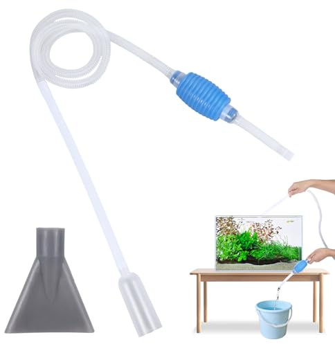 Aquarium-Reiniger, Kiesreiniger, Hand-Siphon und Bürste, für den täglichen Wasserwechsel, Filtersandreinigung, keine Notwendigkeit, Fische oder Pflanzen zu entfernen, perfekt für regelmäßigen