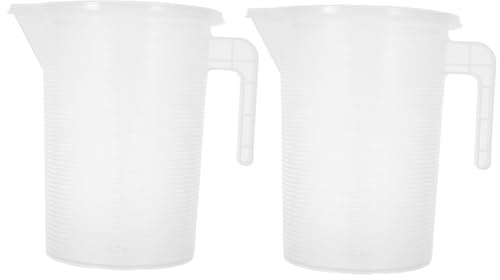 Alipis 2piezas Olla Medidora Transparente Con Tapa Jarra De Plástico Con Escala Taza Medidora Grande De Preparar Bebidas Cocina