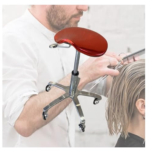 Generico Sgabello Ergonomico Da Sella, Altezza Regolabile Da 40 A 55 Cm, Seduta Con Ruote, Adatto For Salone, Casa, Ufficio, Negozio, Scuola(Red)