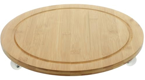 OSALADI Support à Plantes sur Roues en Bois Marron pour Pots de Fleurs Intérieurs et Extérieurs, Base Roulante Robuste Compatible Grands Pots, Chariot Mobile Polyvalent pour Jardin et Maison