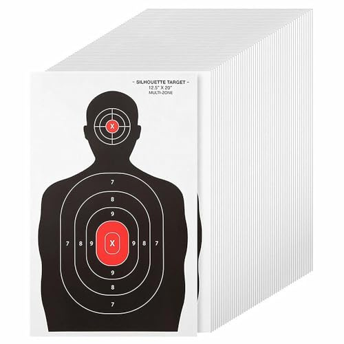 ProWildGear 50 unidades/1 juego de 35,5 x 55,8 cm de rango de disparo para siluetas de rango de disparo/diana roja, objetivos de pistola, alcance de disparo, accesorios de airsoft