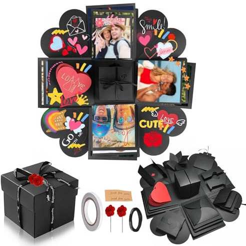 Caja Sorpresa, Caja Explosiva Regalo, DIY Cajas Sorpresa con Fotos, Explosion Box, Cajas de Foto Hecha a Mano de Bricolaje, DIY Explosion Surprise Box, Cumpleaños Aniversario Boda San Valentín
