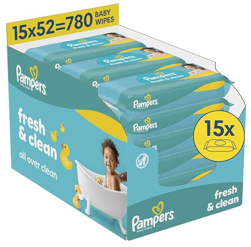 Pampers Fresh Clean Baby Wipes, 780 Count
