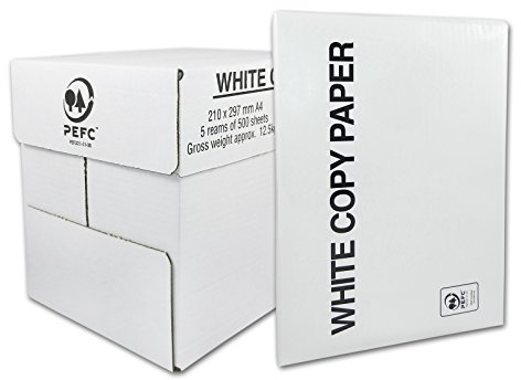 Diverse Kopieringspapper 2 500 A4-ark vitt 80 g/m2 2 500 sidor blad kopieringspapper papper vitt A4 80 g/m2 för lasertryck, bläckstrålekstryck, kopiator, FAX
