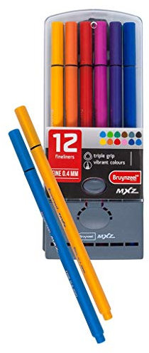 mXz Fineliner Set, 12 bunte Fineliner im Etui