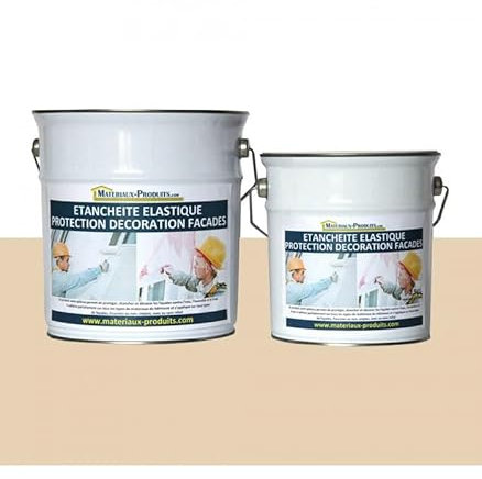 MATPRO - Peinture Étanche & Élastique pour Protection de Façade - pour Mortiers, Briques, Crépis, Fissurés ou Non, Avec ou Sans Relief - Beige - 36Kg