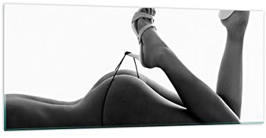 ARTTOR Bilder auf Glas 120x50cm Wandbild Glasdruck Menschen - 0105 | Frau Nackt Außer Panorama Groß Modern Dekoration Wohnzimmer Schlafzimmer Küche Wanddeko Kunstdruck Art Wall Decor ARTTOR