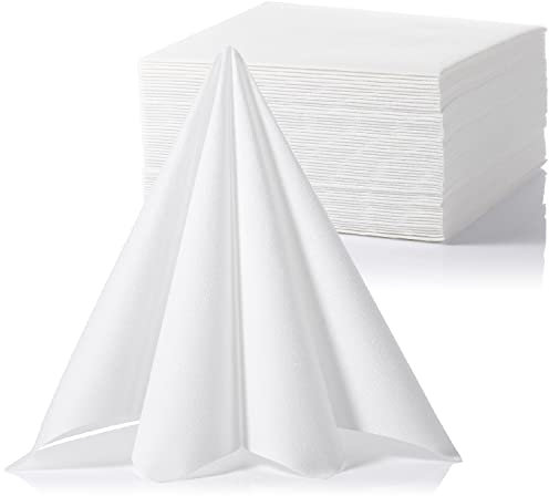 LEKOCH 50 PCS Einweg Servietten Weiß, Air Laid Stoffähnlich Servietten Für Hochzeit Premium QUALITÄT,40x40